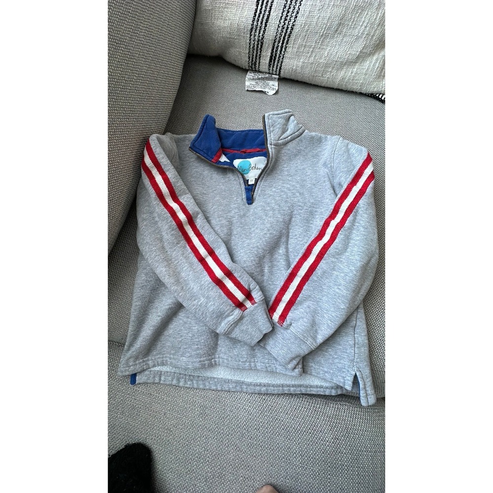 mini boden grey quarter zip sweater 9-10